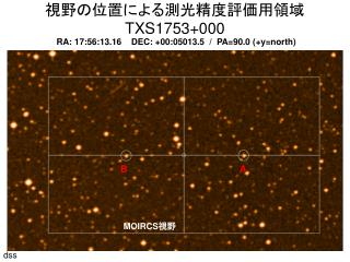 視野の位置による測光精度評価用領域 TXS1753+000