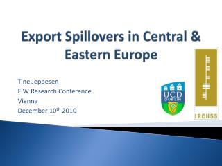Export Spillovers in Central &amp; Eastern Europe