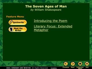 The Seven Ages of Man by William Shakespeare