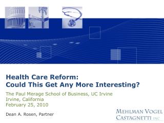 Health Care Reform: Could This Get Any More Interesting?