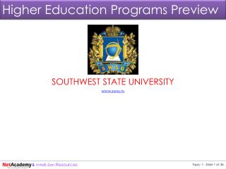 Higher Education Programs Preview