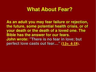 What About Fear?