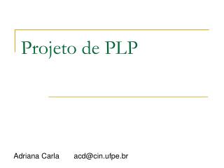Projeto de PLP
