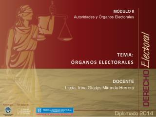 MÓDULO II Autoridades y Órganos Electorales TEMA: ÓRGANOS ELECTORALES DOCENTE