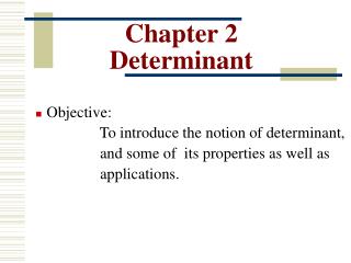 Chapter 2 Determinant