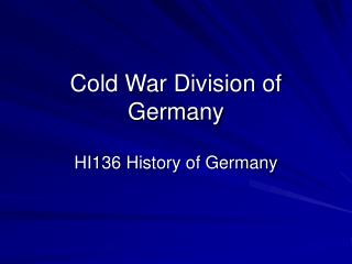Cold War Division of Germany
