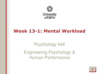 Week 13-1: Mental Workload
