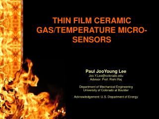 THIN FILM CERAMIC GAS/TEMPERATURE MICRO-SENSORS