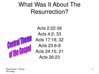 What Was It About The Resurrection?