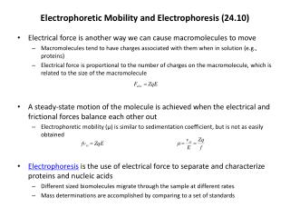 Electrophoretic Mobility and Electrophoresis (24.10)
