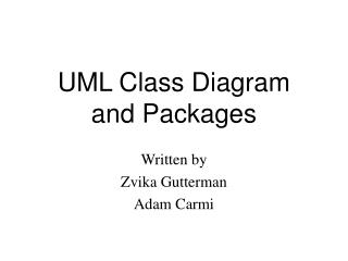 UML Class Diagram and Packages