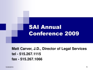 SAI Annual Conference 2009