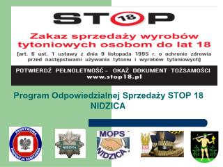 Program Odpowiedzialnej Sprzedaży STOP 18 NIDZICA