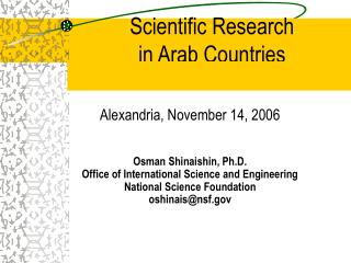 Scientific Research in Arab Countries