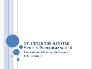 St. Peter the Apostle Sports Performance 15