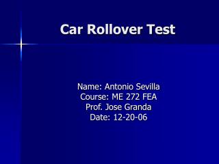 Car Rollover Test