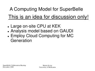 A Computing Model for SuperBelle