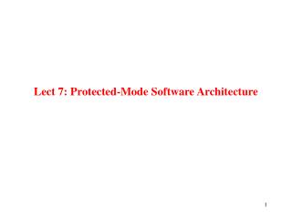 Lect 7: Protected-Mode Software Architecture