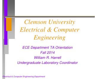 Clemson University Electrical & Computer Engineering
