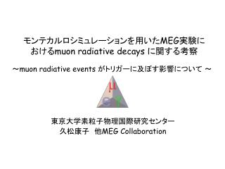 モンテカルロシミュレーションを用いた MEG 実験における muon radiative decays に関する考察