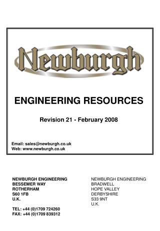 ENGINEERING RESOURCES Revision 21 - February 2008