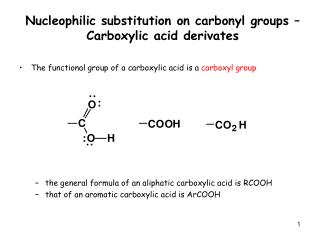 Nucleophilic substitution on carbonyl groups – Carboxylic acid derivates