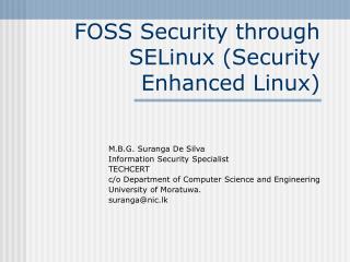 FOSS Security through SELinux (Security Enhanced Linux)