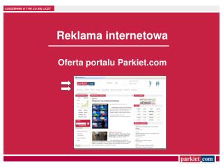 Reklama internetowa Oferta portalu Parkiet
