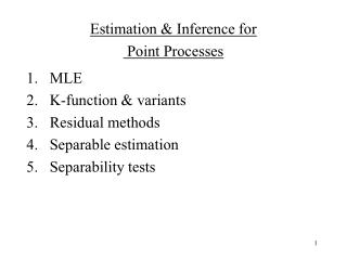 Estimation & Inference for Point Processes
