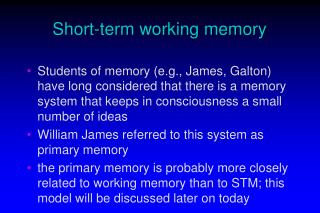 Short-term working memory