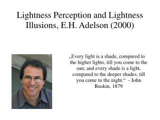 Lightness Perception and Lightness Illusions, E.H. Adelson (2000)