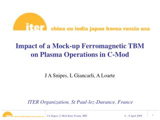 Impact of a Mock-up Ferromagnetic TBM on Plasma Operations in C-Mod