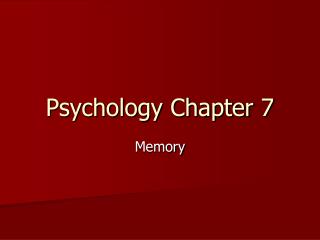 Psychology Chapter 7