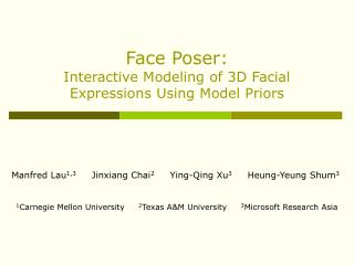 Face Poser: Interactive Modeling of 3D Facial Expressions Using Model Priors