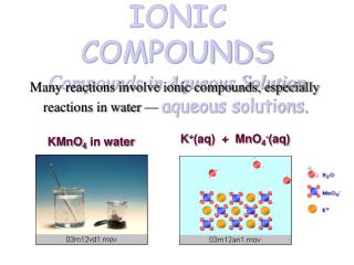 IONIC COMPOUNDS Compounds in Aqueous Solution