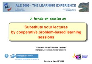 Substitute your lectures by cooperative problem-based learning sessions