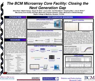 The BCM Microarray Core Facility: Closing the Next Generation Gap