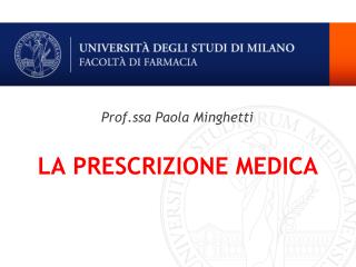LA PRESCRIZIONE MEDICA
