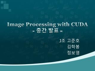 Image Processing with CUDA - 중간 발표 -