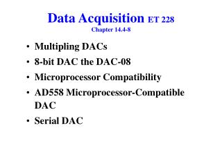 Data Acquisition ET 228 Chapter 14.4-8