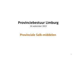 Provinciebestuur Limburg 16 september 2013