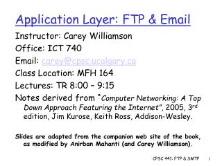 Application Layer: FTP &amp; Email