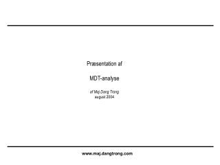 Præsentation af MDT-analyse af Maj Dang Trong august 2004