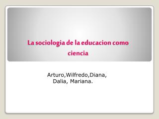 La sociologia de la educacion como ciencia