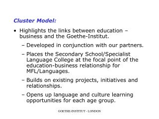 Cluster Model: