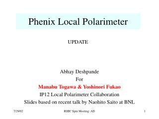 Phenix Local Polarimeter