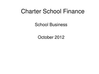 Charter School Finance