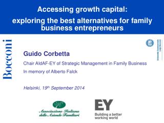 Guido Corbetta Chair AIdAF -EY of Strategic Management in Family Business