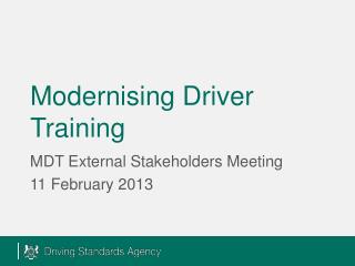 Modernising Driver Training