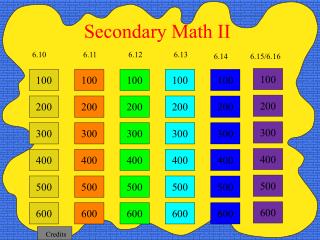 Secondary Math II
